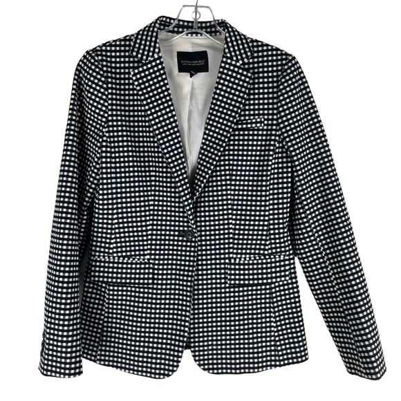 Banana Republic Long and Lean Blazer Jacket Gingham Size 2 - Picture 3 of 9